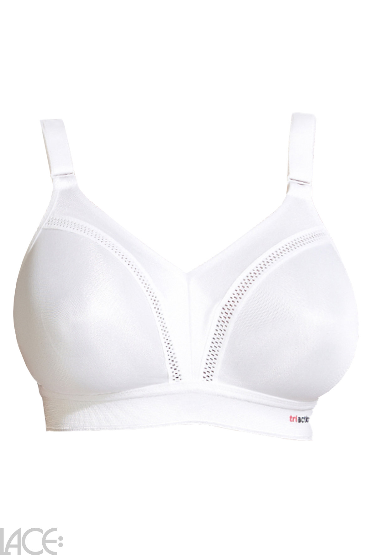 geschiedenis fantoom Allerlei soorten Triumph Tri-action Workout Sport Beha zonder beugel D-F cup WHITE –  Lace-Lingerie.nl