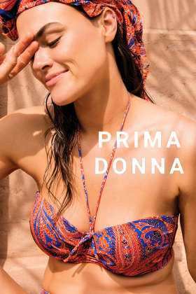 PrimaDonna Swim - Casablanca Bandeau bikini bh met afneembare bandjes D-G cup