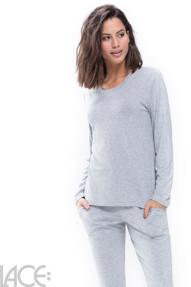 Mey - Sleepy & Easy Pyjamatop met lange mouwen