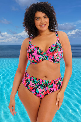 Elomi Plain Sailing Bikini Brief Swim Bottom in Black Daisy (BDY) - Busted  Bra Shop