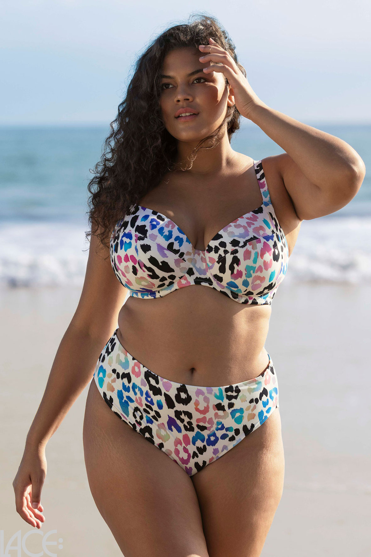 Elomi Swim Party Bay Bikini Beha Plunge G N cup MULTI Lace