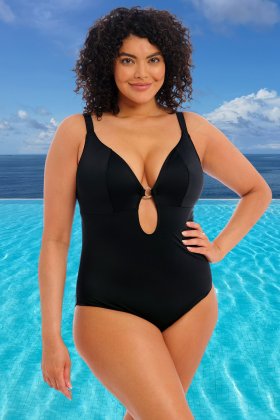 Elomi Plain Sailing Bikini Brief Swim Bottom in Black Daisy (BDY) - Busted  Bra Shop